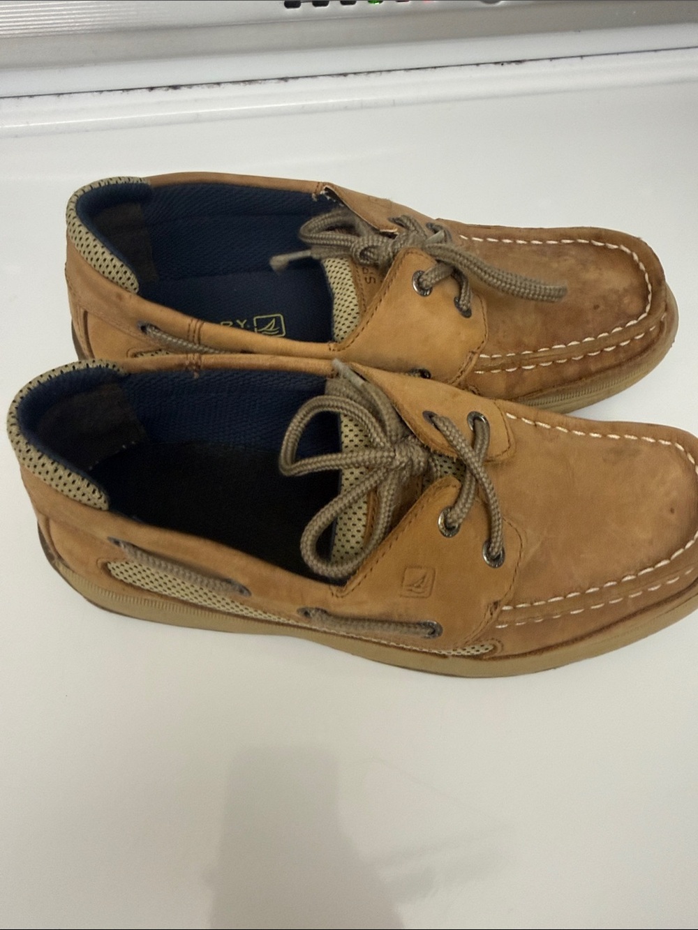Sperry Kids Tan Leather Boat Shoes